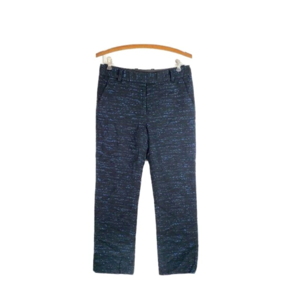 3.1 Phillip Lim Metallic Tweed Dress Pants Black Blue Woven Sparkle Est Size 4